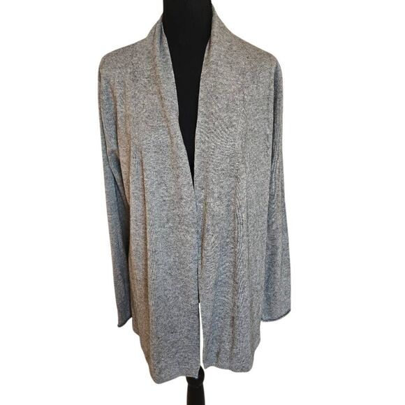 NWOT Neiman Marcus Womens Silk Cashmere Blend Open Front Cardigan Gray Sz Medium - Picture 1 of 11